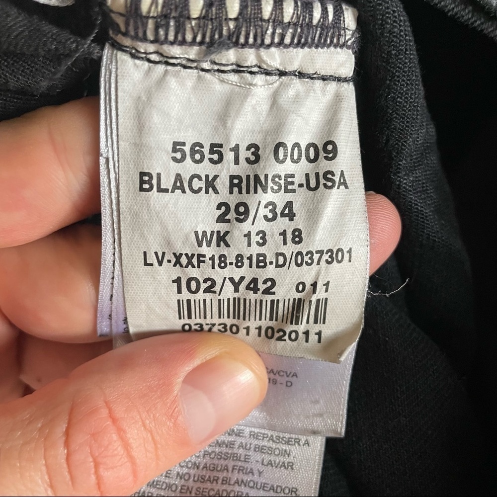 Levi’s Made & Crafted 501 Slim Jeans Size 29x34 Black Rinse Big E Blue Tab - Picture 8 of 13